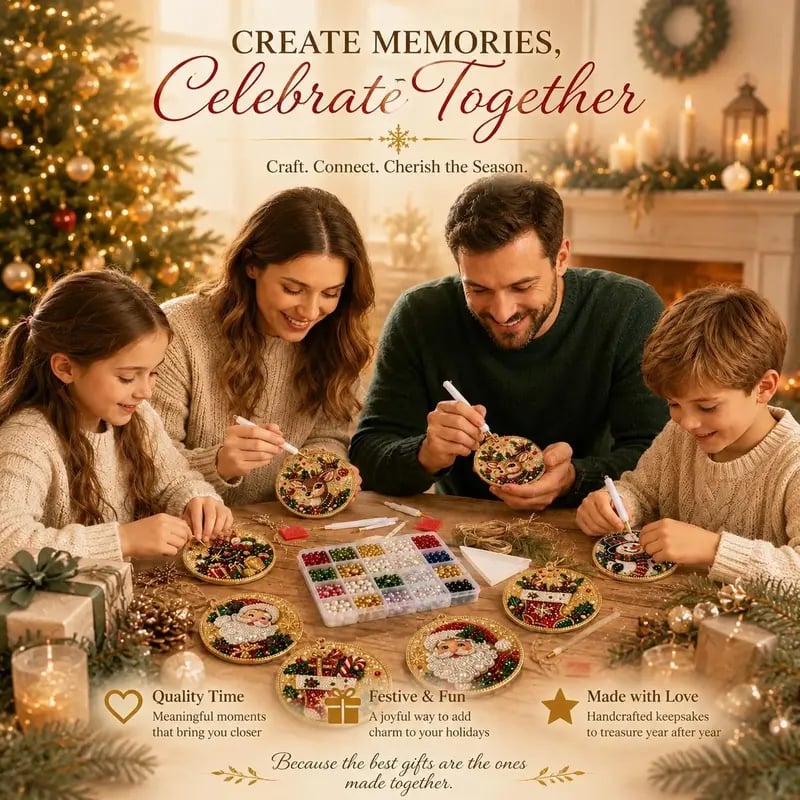 🎄6Pcs Christmas DIY Diamond Painting Ornaments Kit