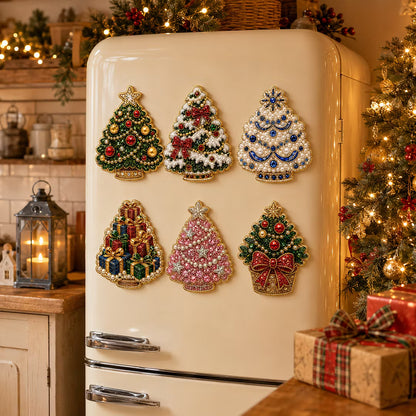 6pcs DIY Snowflake Xmas Set Fridge Magnet Christmas Decor