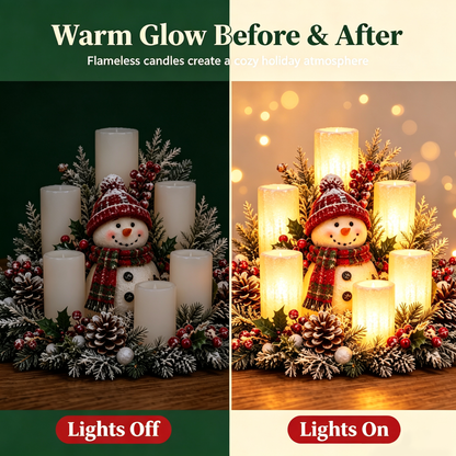 🌲Christmas Lighted Centerpiece with Flameless Candle Glow