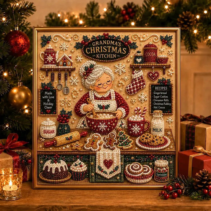 🎨💎New-DIY Christmas Pearl Diamond Painting Art Kit With Frame