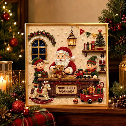 🎨💎New-DIY Christmas Pearl Diamond Painting Art Kit With Frame
