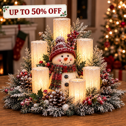🌲Christmas Lighted Centerpiece with Flameless Candle Glow