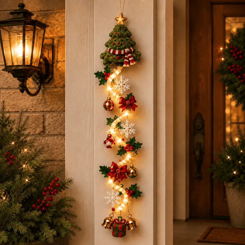 🎄 Illuminated Christmas door hanging | 6 festive illuminated designs