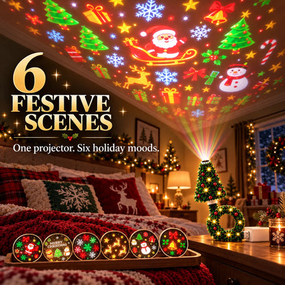 🎅🏻USB Christmas Projection Lamp with 6 Festive Scenes🎄🎁