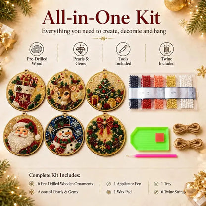 🎄6Pcs Christmas DIY Diamond Painting Ornaments Kit