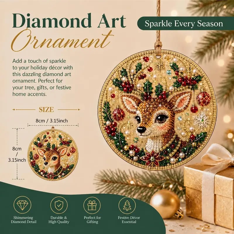 🎄6Pcs Christmas DIY Diamond Painting Ornaments Kit