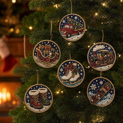 🎄6Pcs Christmas DIY Diamond Painting Ornaments Kit