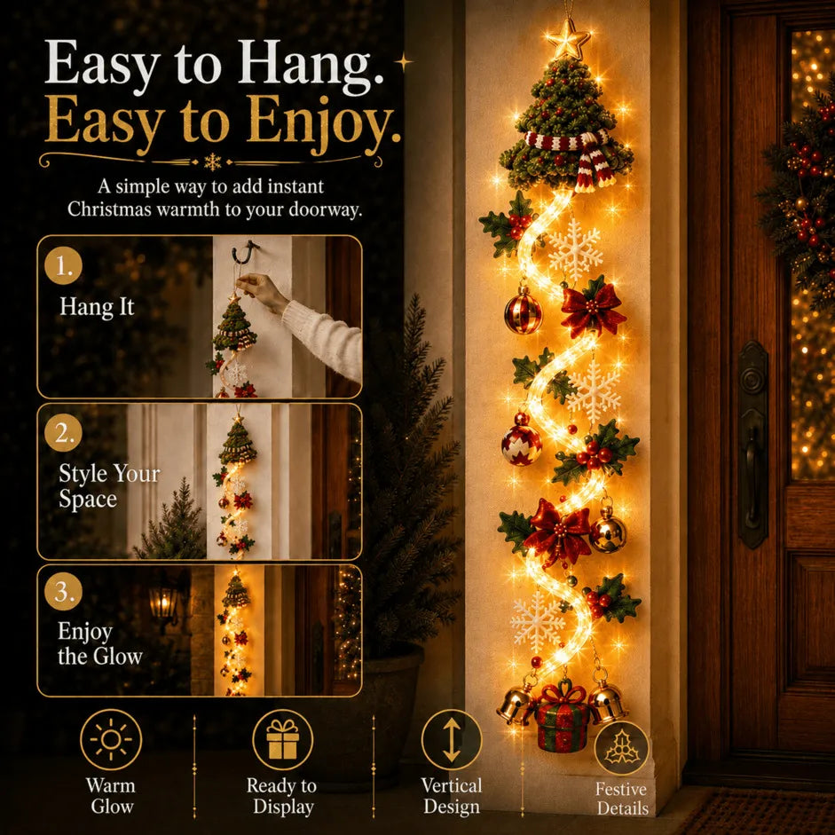 🎄 Illuminated Christmas door hanging | 6 festive illuminated designs