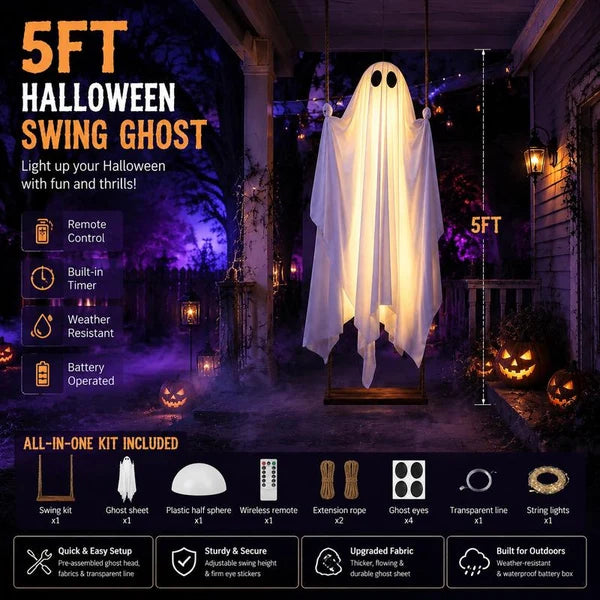 🎃Halloween 5FT Hanging Ghost Swing
