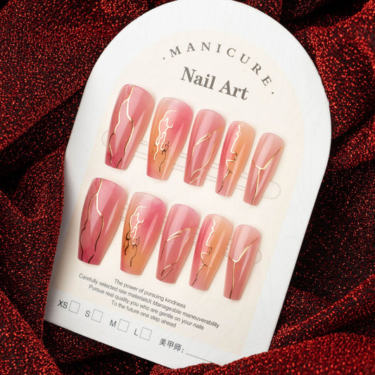 30PCS Trending Sweet 3D Stereo Gradient Press‑on Nails