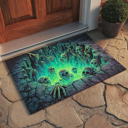 🎃Halloween Front Door Mat – Festive 3D Visual Skull & Clown Horror Rug💀