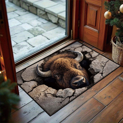🎃Halloween Front Door Mat – Festive 3D Visual Skull & Clown Horror Rug💀