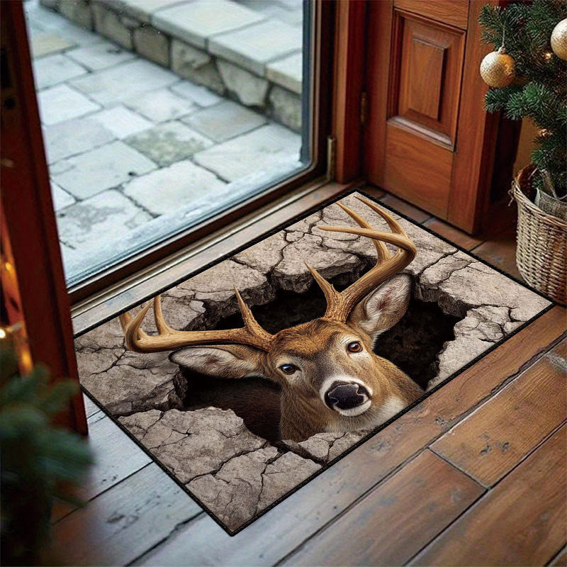 🎃Halloween Front Door Mat – Festive 3D Visual Skull & Clown Horror Rug💀