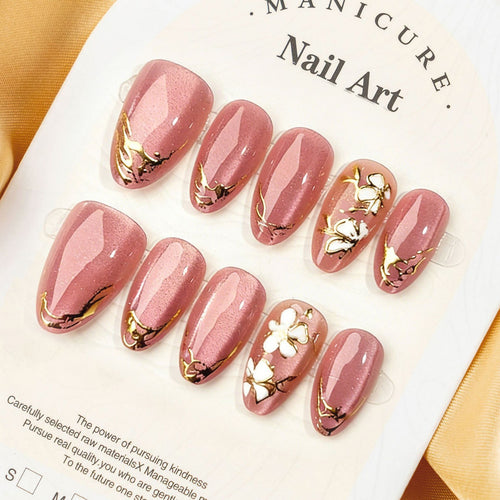 30PCS Trending Sweet 3D Stereo Gradient Press‑on Nails