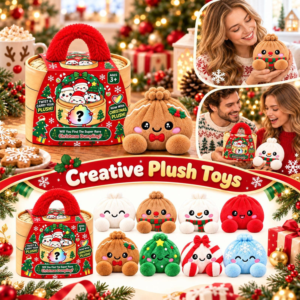 Christmas Steamed Bun Plush Squishy Toy