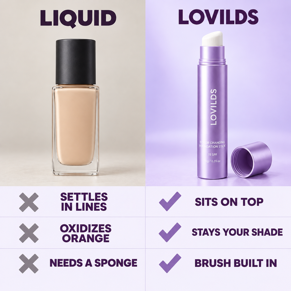 Korea 2 in 1 Color Changing Foundation Stick