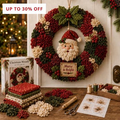 ✨ Make A Christmas Wreath You'll Be Proud To Display ❤️ 3D Fabric Poke DIY Kit With Tutorial & Guide Included