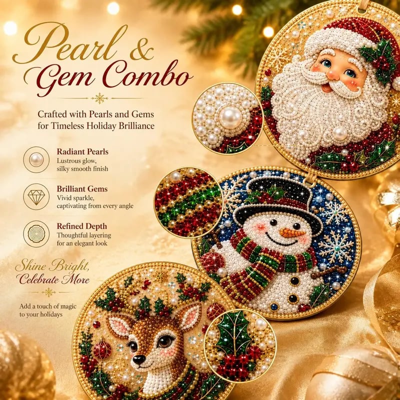 🎄6Pcs Christmas DIY Diamond Painting Ornaments Kit