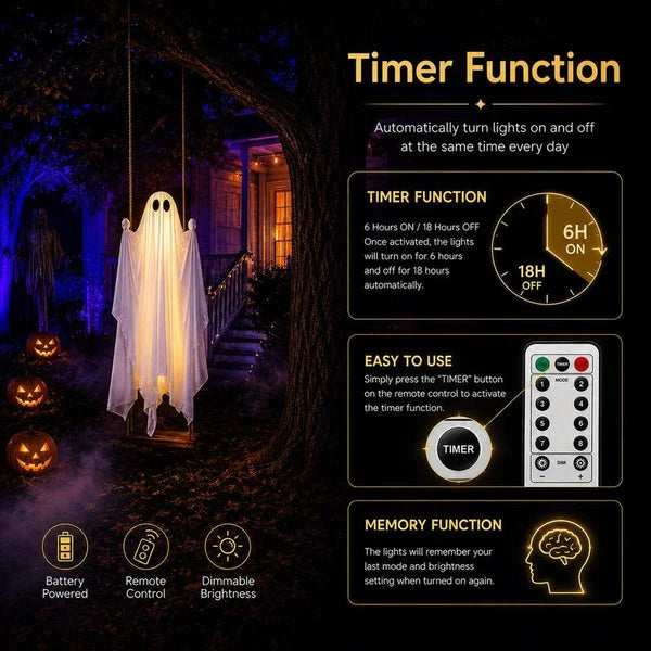 🎃Halloween 5FT Hanging Ghost Swing