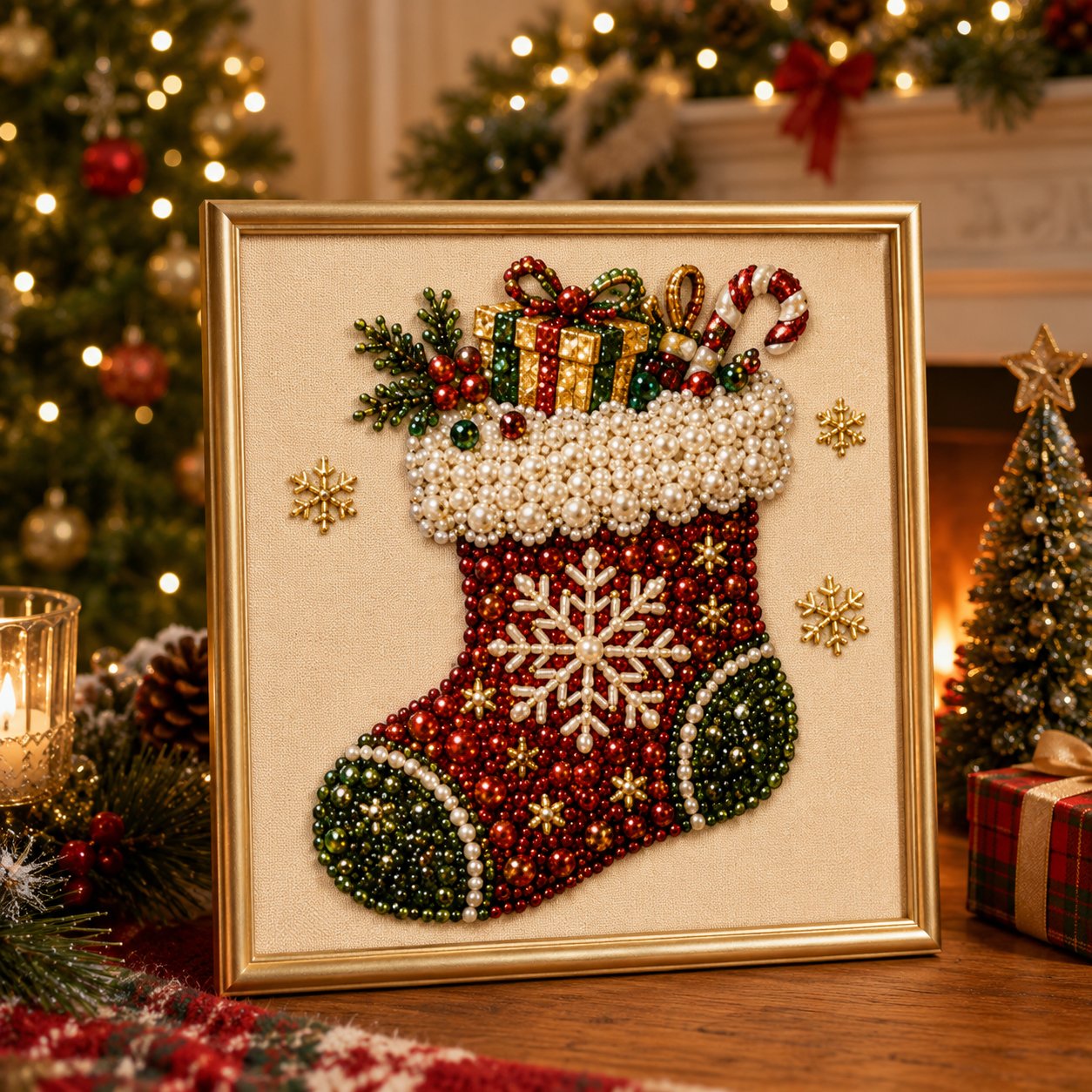 🎨💎DIY Christmas Pearl Diamond Painting Art Kit With Frame