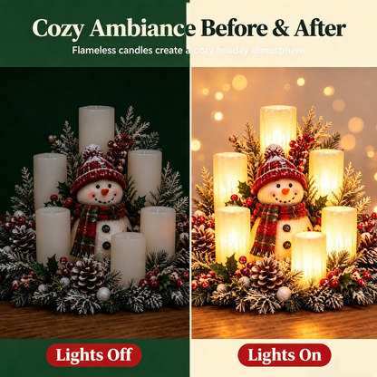 🌲Christmas Lighted Centerpiece with Flameless Candle Glow
