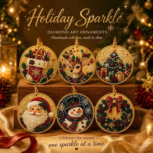 🎄6Pcs Christmas DIY Diamond Painting Ornaments Kit