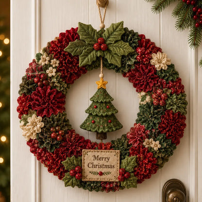 ✨ Make A Christmas Wreath You'll Be Proud To Display ❤️ 3D Fabric Poke DIY Kit With Tutorial & Guide Included