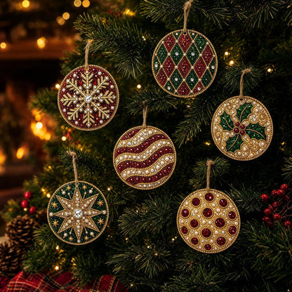 🎄6Pcs Christmas DIY Diamond Painting Ornaments Kit
