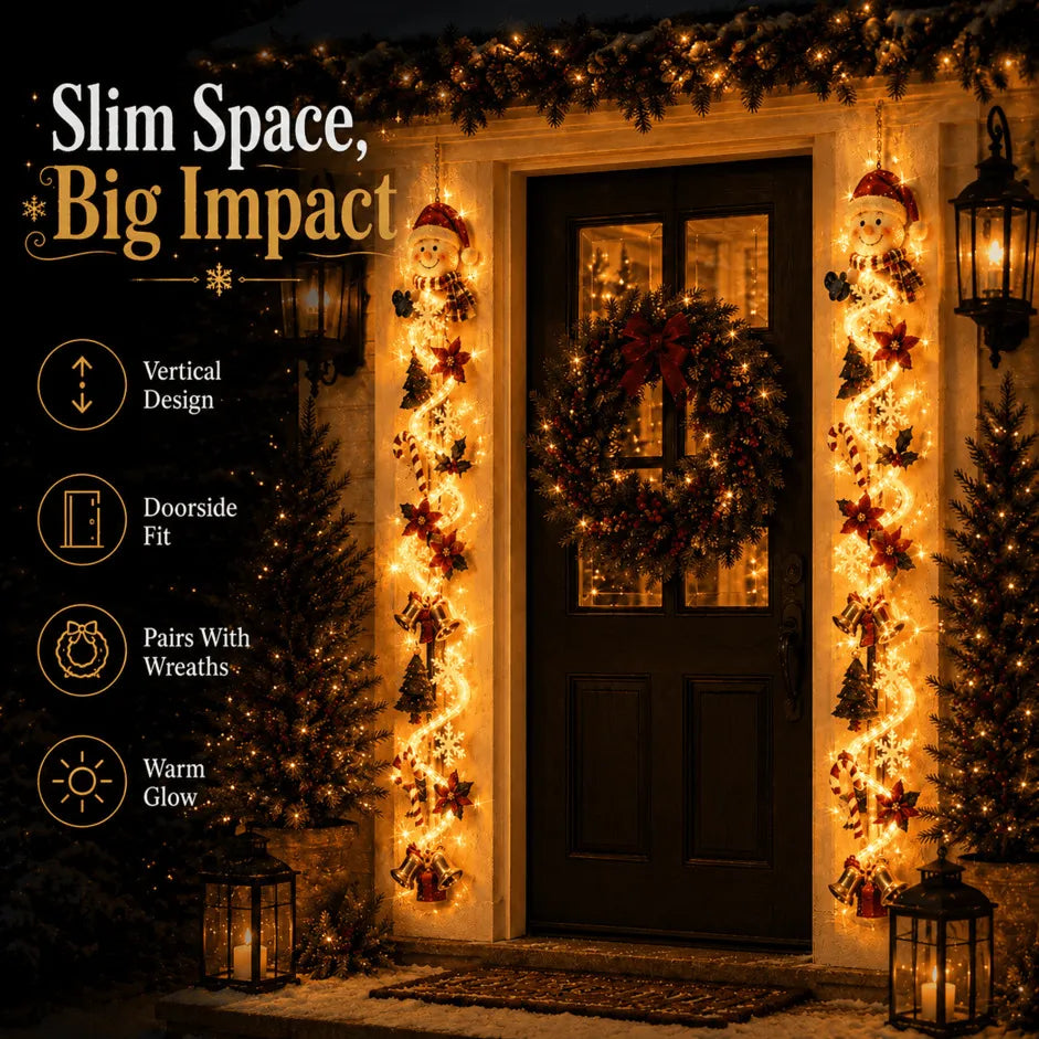 🎄 Illuminated Christmas door hanging | 6 festive illuminated designs