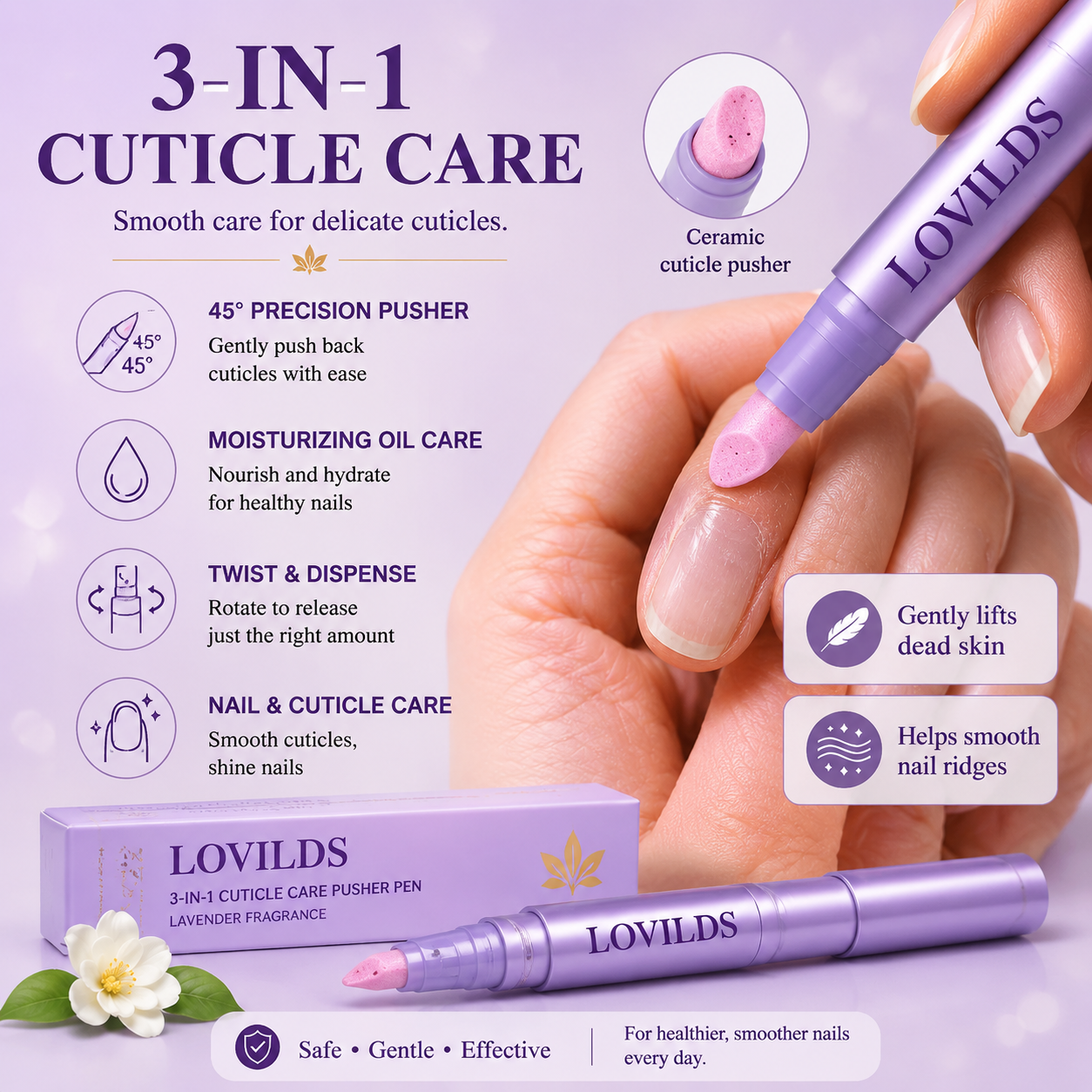 💅 Nail Care Oil Pen 🌸✨ Cuticle Pusher Moisturizing Strengthening Repair Pen